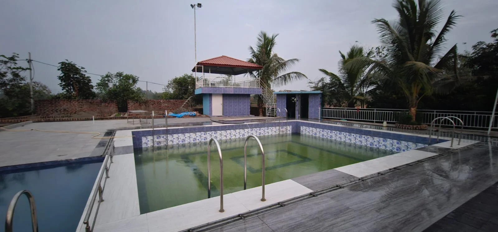 Water feature and garden spaces at the farm